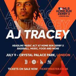 AJ Tracey | MLB Home Run Derby X at Finsbury Park on Saturday 9th July 2022