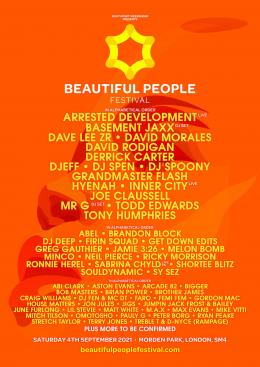 Beautiful People Festival at Morden Park on Saturday 4th September 2021