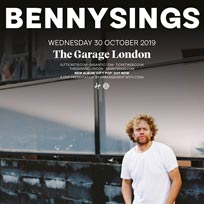 Benny Sings at The Garage on Wednesday 30th October 2019