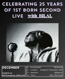 Bilal at Islington Assembly Hall on Wednesday 9th December 2026