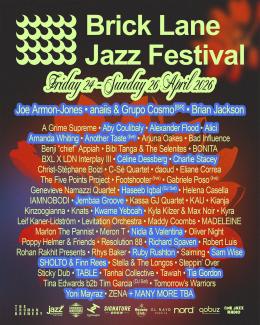 Brick Lane Jazz Festival 2026 Sunday at Various Venues on Sunday 26th April 2026