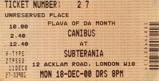 Canibus at Subterania on Monday 18th December 2000