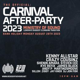 Carnival After Party 2023 at Ministry of Sound on Monday 28th August 2023