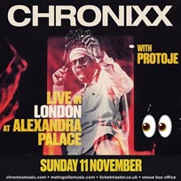 Chronixx at Alexandra Palace on Sunday 11th November 2018