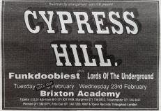 Cypress Hill at Brixton Academy on Wednesday 23rd February 1994