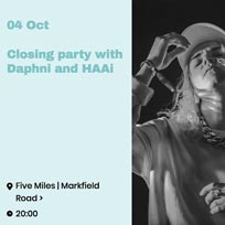 Daphni & HAAi at Five Miles on Thursday 4th October 2018