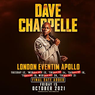 Dave Chappelle at Hammersmith Apollo on Friday 15th October 2021