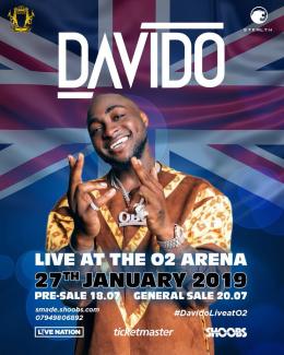 Davido at The o2 on Sunday 27th January 2019