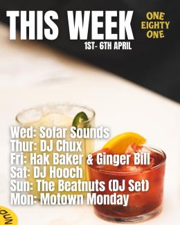 DJ Chux at One Eighty One on Thursday 2nd April 2026