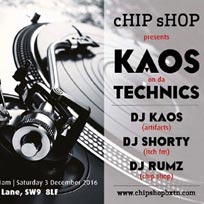 DJ Kaos at Chip Shop BXTN on Saturday 3rd December 2016