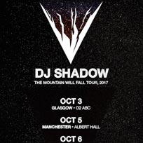 DJ Shadow at The Roundhouse on Saturday 7th October 2017