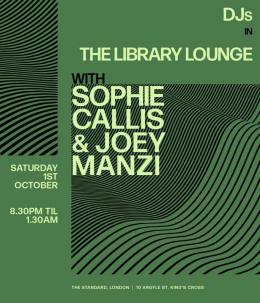 DJs IN THE LIBRARY LOUNGE at The Standard on Saturday 1st October 2022