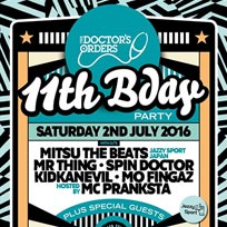 Doctor’s Orders 11th Birthday at Hoxton Square Bar & Kitchen on Saturday 2nd July 2016