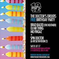 The Doctor’s Orders 12th Birthday Party at Hoxton Square Bar & Kitchen on Saturday 1st July 2017