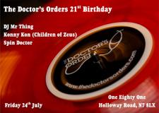 Doctors Orders 21st Birthday at One Eighty One on Friday 24th July 2026