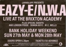 Eazy-E / NWA at Brixton Academy on Sunday 27th May 1990