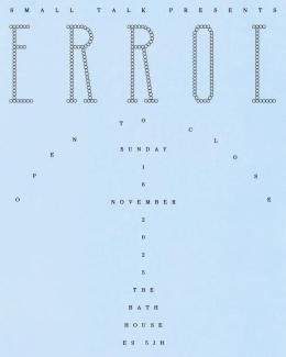 Errol at The Bath House on Sunday 16th November 2025