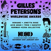 Worldwide Awards 2017 at KOKO on Saturday 21st January 2017