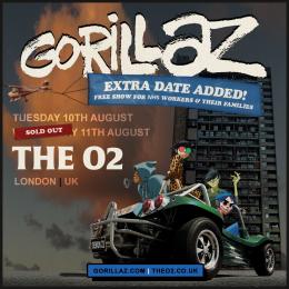 Gorillaz at The o2 on Tuesday 10th August 2021