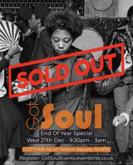 Got Soul at The Cottons Club on Wednesday 27th December 2023