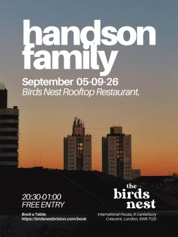 Handson Family at The Birds Nest Brixton on Saturday 5th September 2026