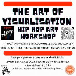 Hip Hop Art Workshop at The Ritzy on Sunday 6th August 2023