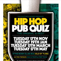 Hip Hop Pub Quiz at Book Club on Tuesday 17th November 2015