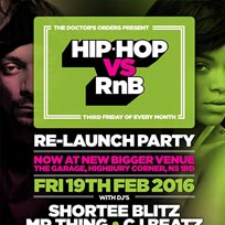 Hip Hop vs RnB at The Garage on Friday 19th February 2016