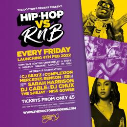 Hip-Hop vs RnB at Gigi's Hoxton on Friday 18th February 2022