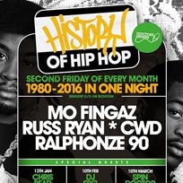 History of Hip Hop at Lockside Camden on Friday 10th March 2017