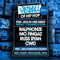 History of Hip Hop at Birthdays on Friday 11th March 2016