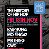 History of Hip Hop at Birthdays on Friday 13th November 2015