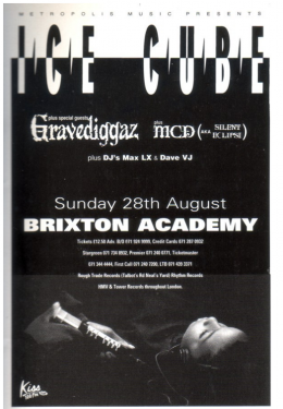 Ice Cube at Brixton Academy on Sunday 28th August 1994