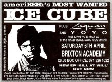 Ice Cube at Brixton Academy on Saturday 6th April 1991