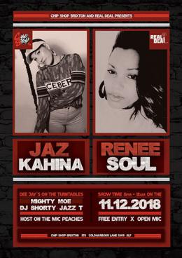 Jaz Kahina + Renee Soul at Chip Shop BXTN on Tuesday 11th December 2018