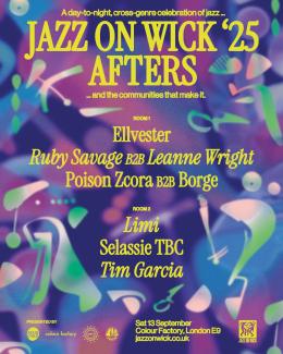 Jazz on Wick Afters at Colour Factory on Saturday 13th September 2025