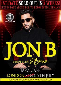 Jon B at Jazz Cafe on Monday 8th July 2024