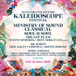 Kaleidoscope Festival at Alexandra Palace on Saturday 13th July 2024