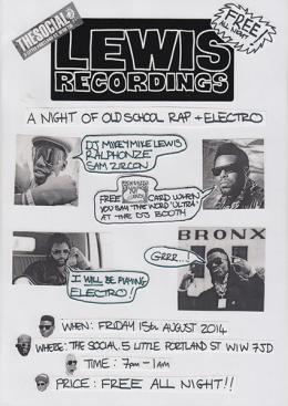 LEWIS RECORDINGS at The Social on Friday 15th August 2014