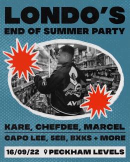 Londo&#039;s End of Summer Party at Peckham Levels on Friday 16th September 2022