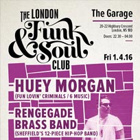 London Funk & Soul Club at The Garage on Friday 1st April 2016