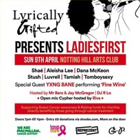 Ladiesfirst at Notting Hill Arts Club on Sunday 9th April 2017