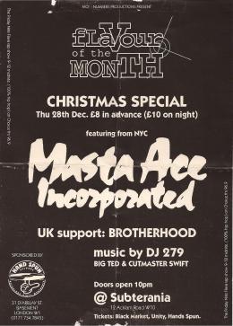 Masta Ace Incorporated at Subterania on Thursday 28th December 1995