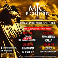 Mic Righteous at Islington Academy on Sunday 26th February 2017