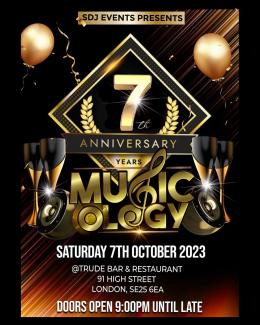 Musicology 7th Anniversary Party at Trude Bar on Saturday 7th October 2023