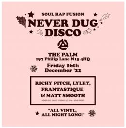 Never Dug Disco at The Palm on Friday 16th December 2022