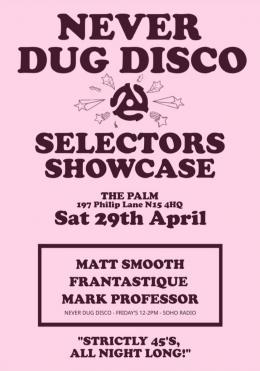 Never Dug Disco at The Palm on Saturday 29th April 2023
