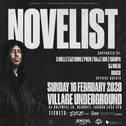 Novelist at Village Underground on Sunday 16th February 2020