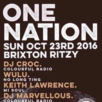 1 Nation Under a Groove at The Ritzy on Sunday 23rd October 2016