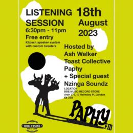 PaphyFM Listening Session at The BBE Store on Friday 18th August 2023
